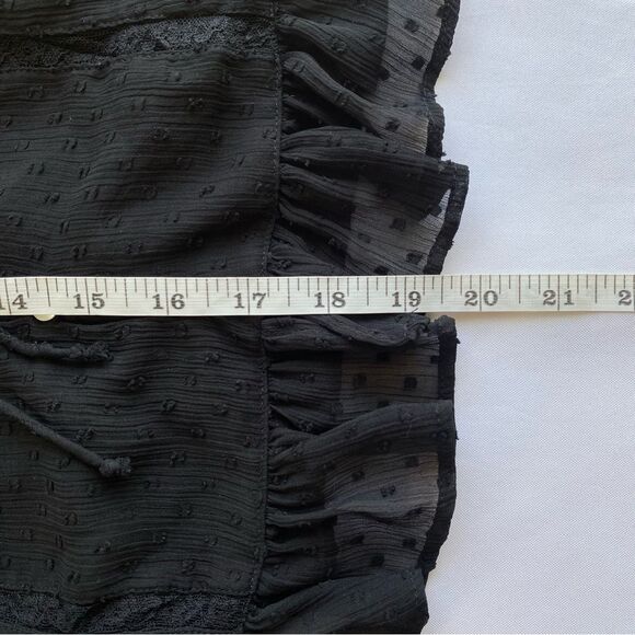 Zara Limited Edition Black Swiss Dot Ruffle Blouse Size Small - Picture 15 of 15